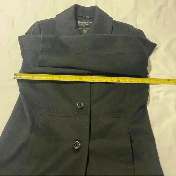 Forecaster Of Boston Womens Coat Single Breasted Lambs Wool Blend Black 12 - Picture 4 of 8